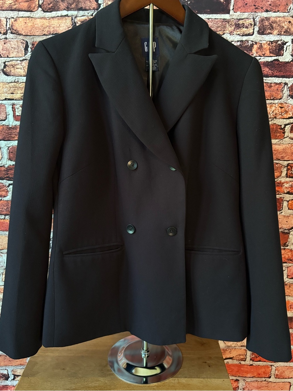 GAP Double-Breasted Black Women’s Blazer Lined Heavyweight Size 4